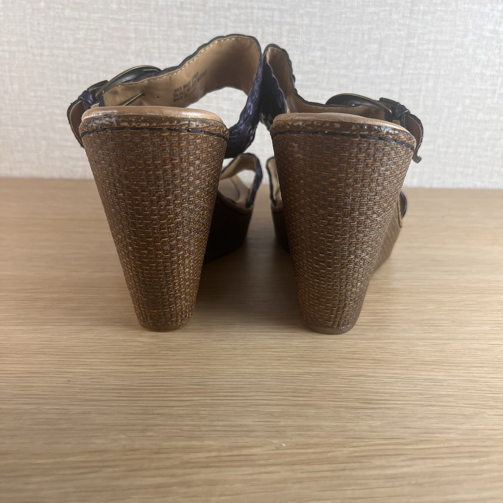 b.o.c Born Concept Woven Wedge Sandals Womens 11 Navy Blue Platform Slides - Picture 4 of 7
